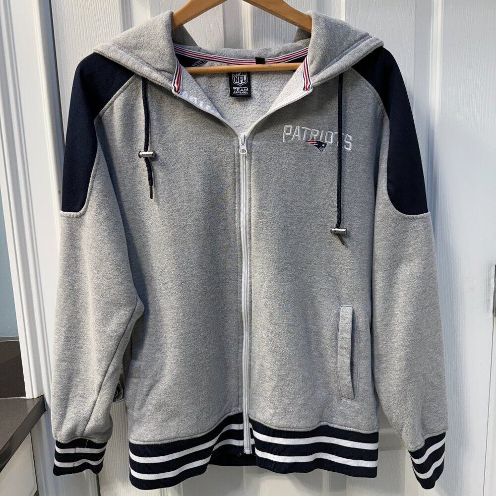 New England Patriots Throwback Lined Full Zip Hoodie Sweatshirt NFL Size Medium - Picture 8 of 8